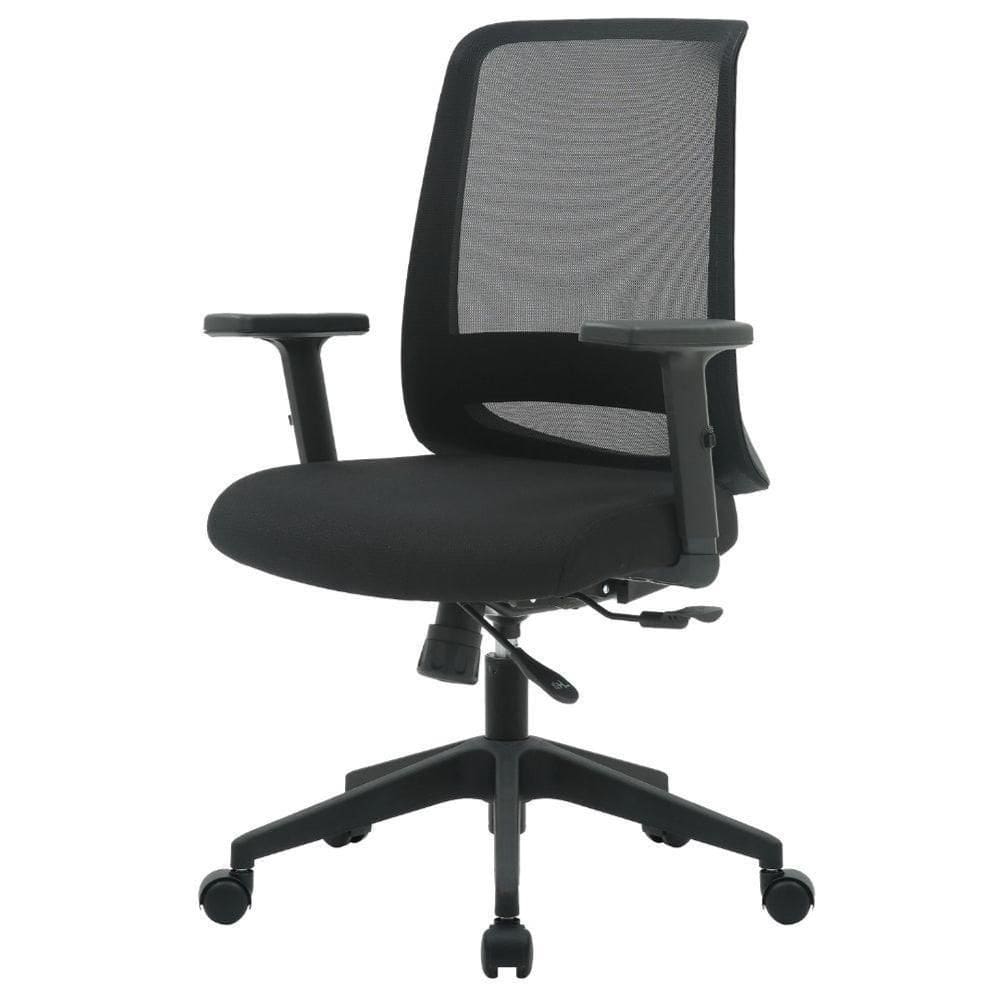 Cadeira Escritório Nr-17 Columbus Diretor C- Braços Fratini Encosto Tela Mesh Preta Base Rodízio