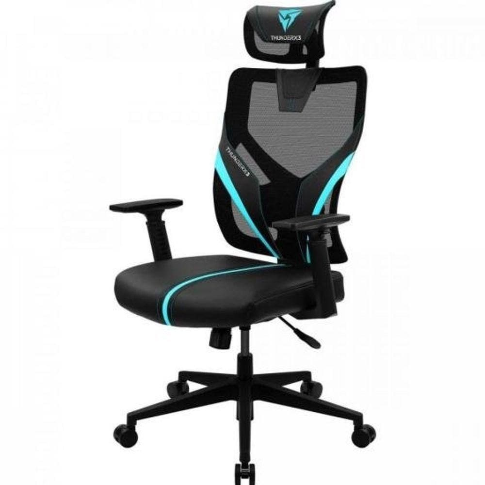 Cadeira Ergonomic Yama1 Preta-cyan Thunderx3