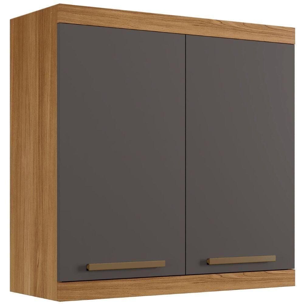 Armário Aéreo Gold 2 Portas Cinamomo Grafite Arte Móveis