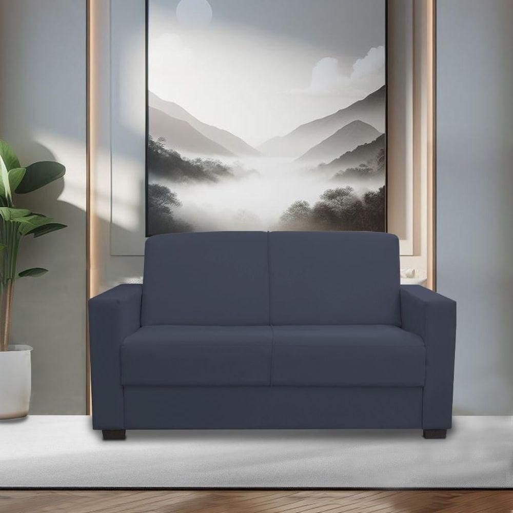 Sofá 3 Lugares Confortável 1,60m Livia Isa Estofados Azul Marinho