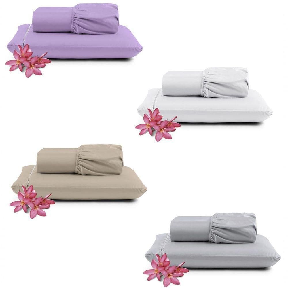 Kit Jogo De Cama Lençol Solteiro Pratik 2 Peças Com 4 Un. Cores 2 - 100% Poliéster