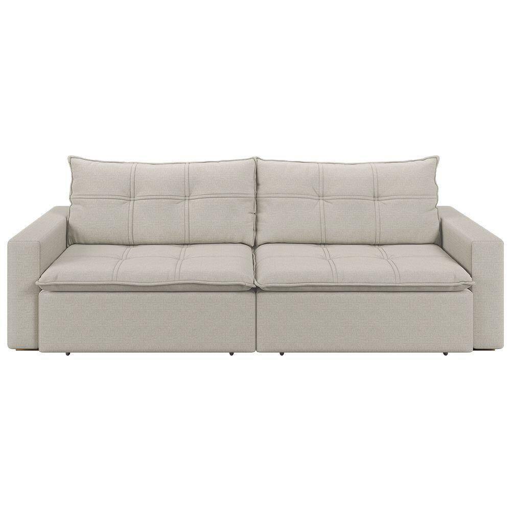 Sofá Retrátil E Reclinável Joinville 2,30m Linho Cor Bege 2340