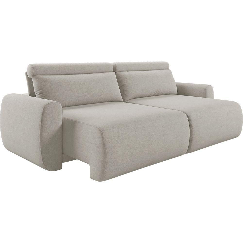 Sofá Retrátil E Reclinável Peony 1,80m Linho Cor Bege Claro 2372