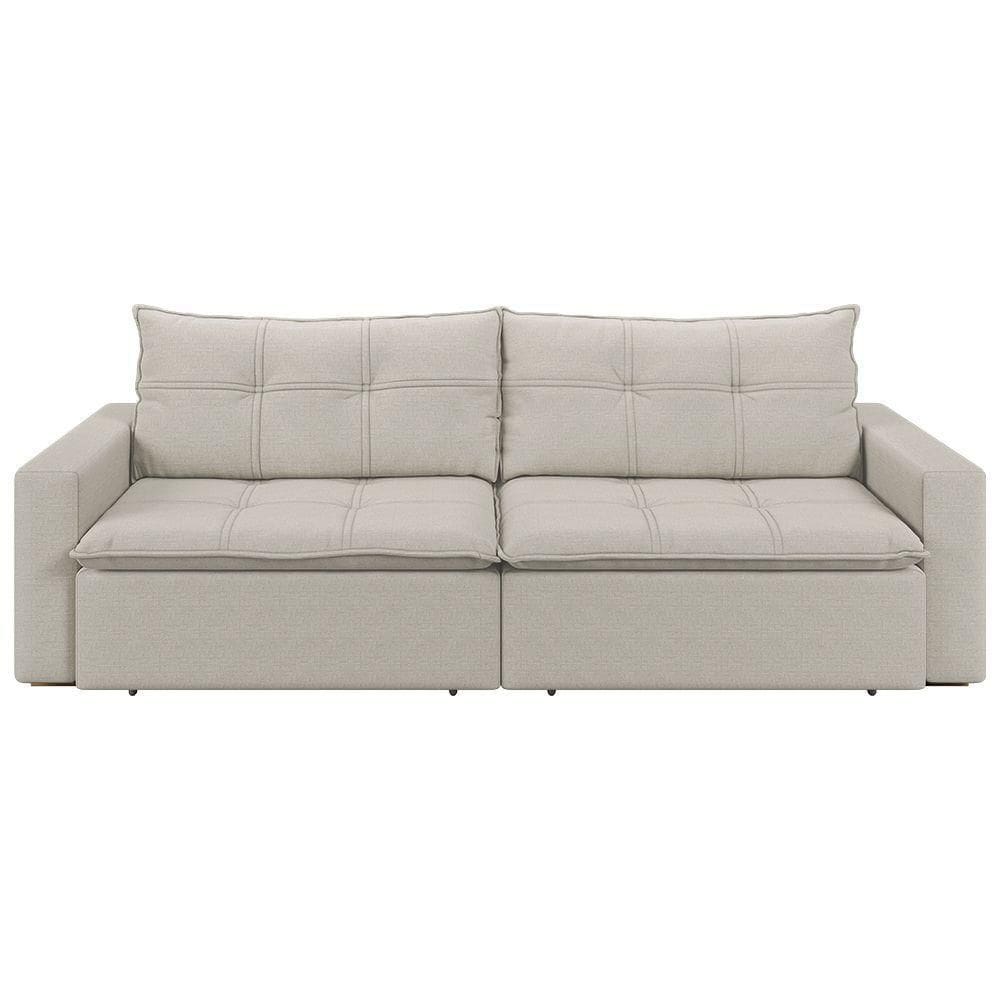 Sofá Retrátil E Reclinável Joinville 2,10m Linho Cor Bege 2340