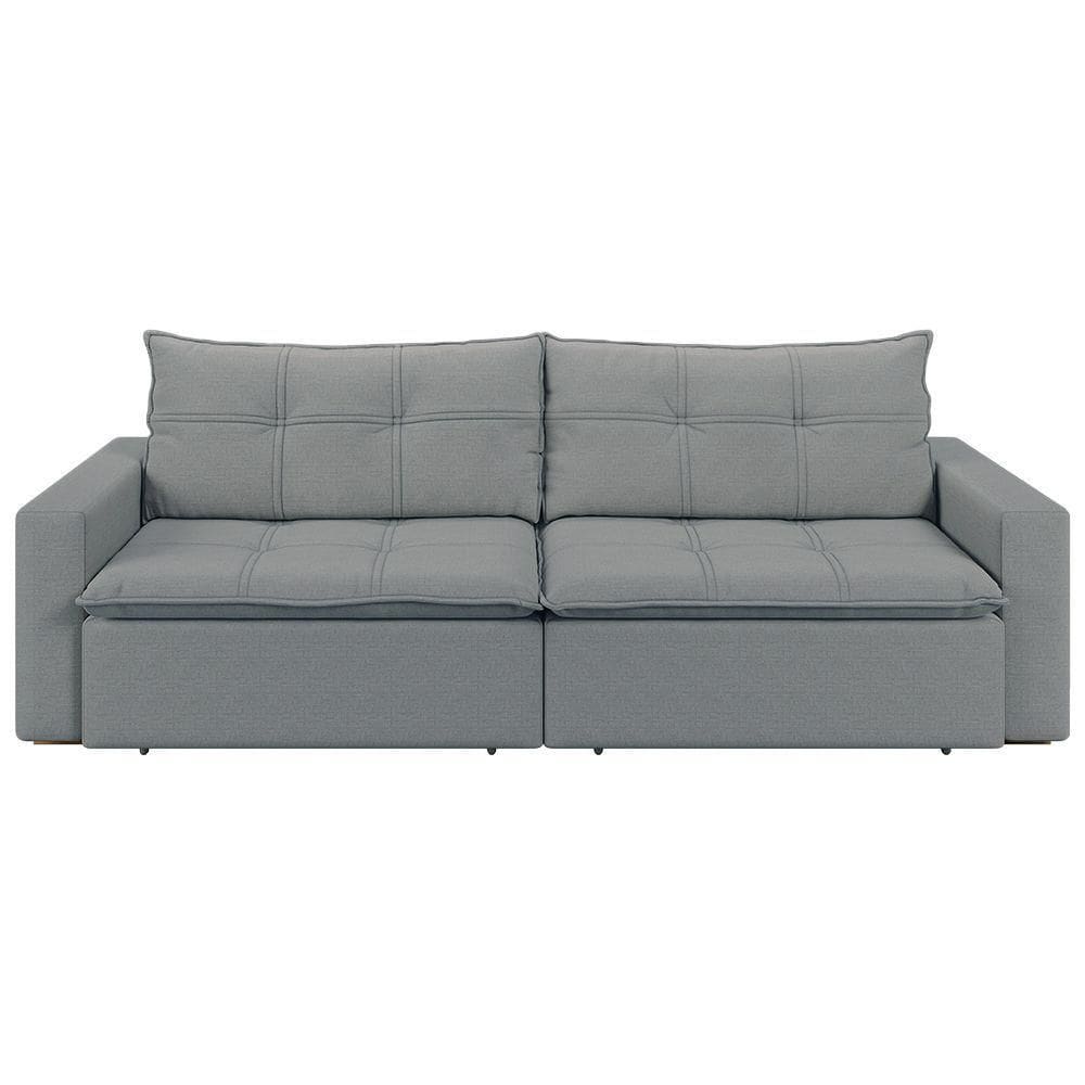 Sofá Retrátil E Reclinável Joinville 2,70m Linho Cor Chumbo 2343