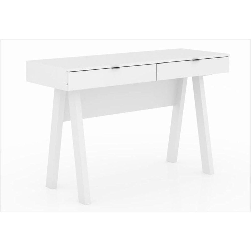 Mesa Para Escritório 2 Gavetas Me4128 Branco - Tecno Mobili