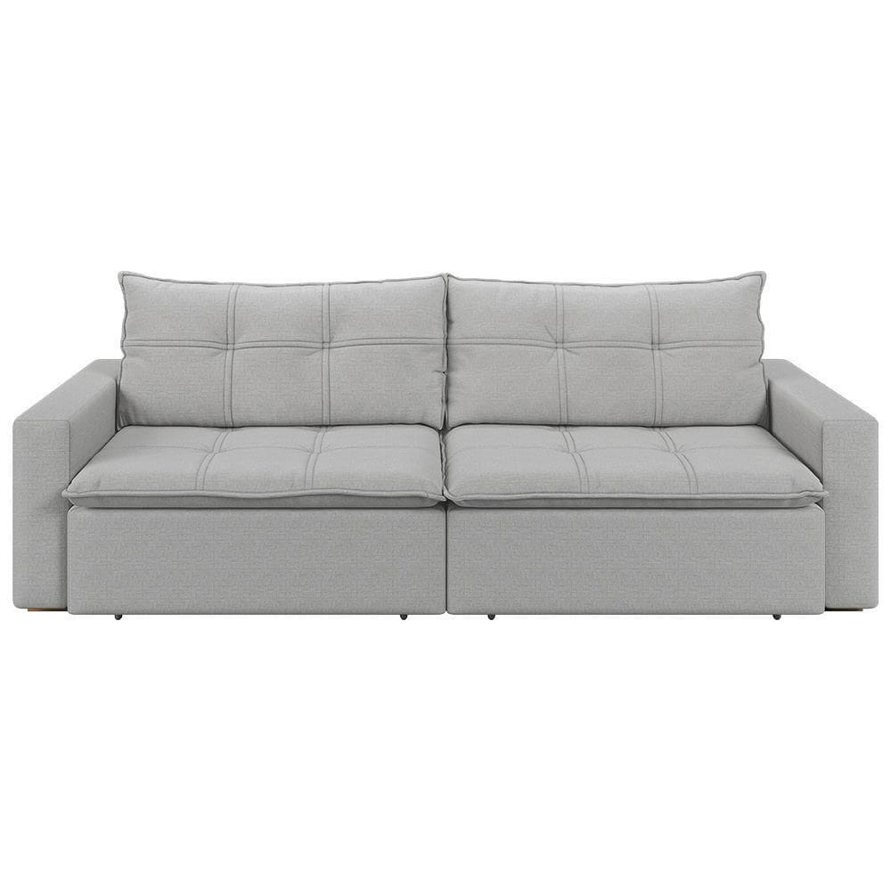 Sofá Retrátil E Reclinável Joinville 2,30m Linho Cor Cinza 2341