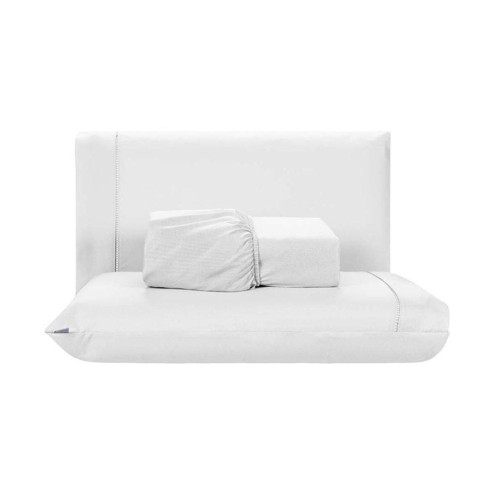 Jogo De Lençol 3 Peças Casal Percal 200 Fios De Poliéster Sleep 100% Poliéster - Branco
