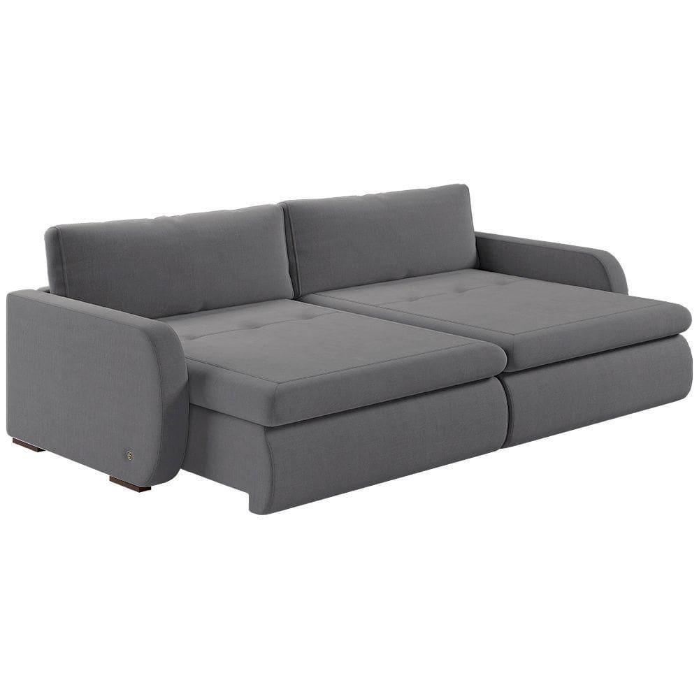 Sofá Retrátil E Reclinável Zinia 2,20m Linho Cor Cinza 2323