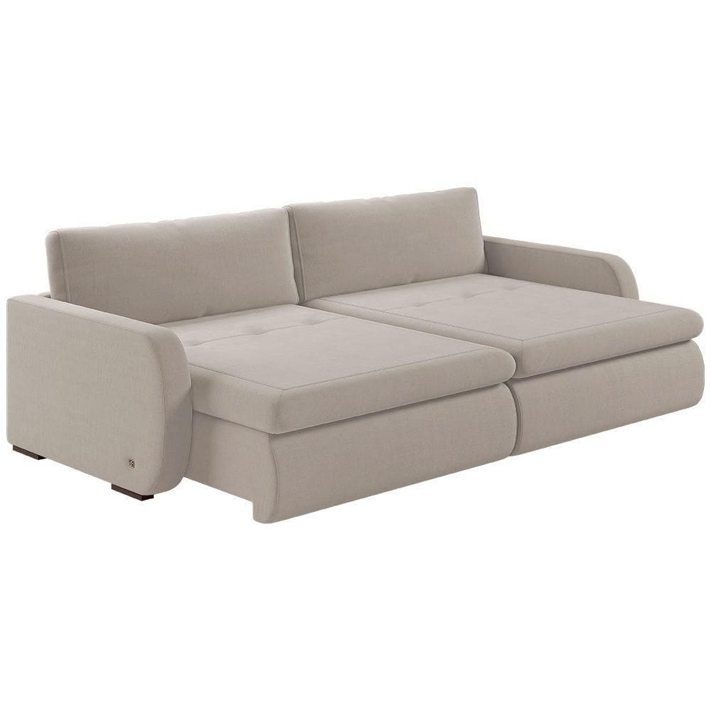 Sofá Retrátil E Reclinável Zinia 2,60m Linho Cor Cru 2320