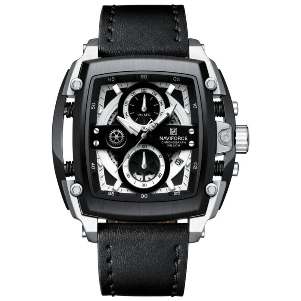 Relógio Masculino Mostrador Grande Design Tonneau à Prova D `água Branco