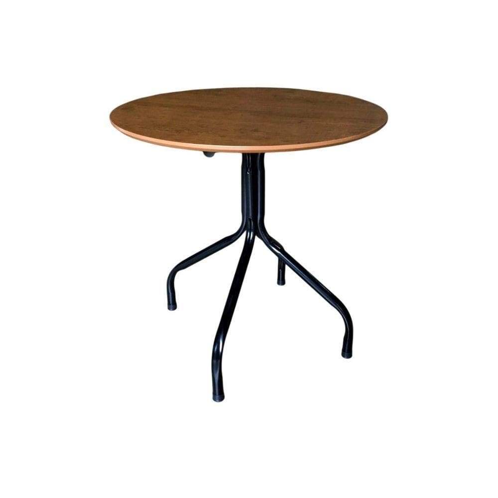 Mesa Moema 80x80 Imbuia Base Preta