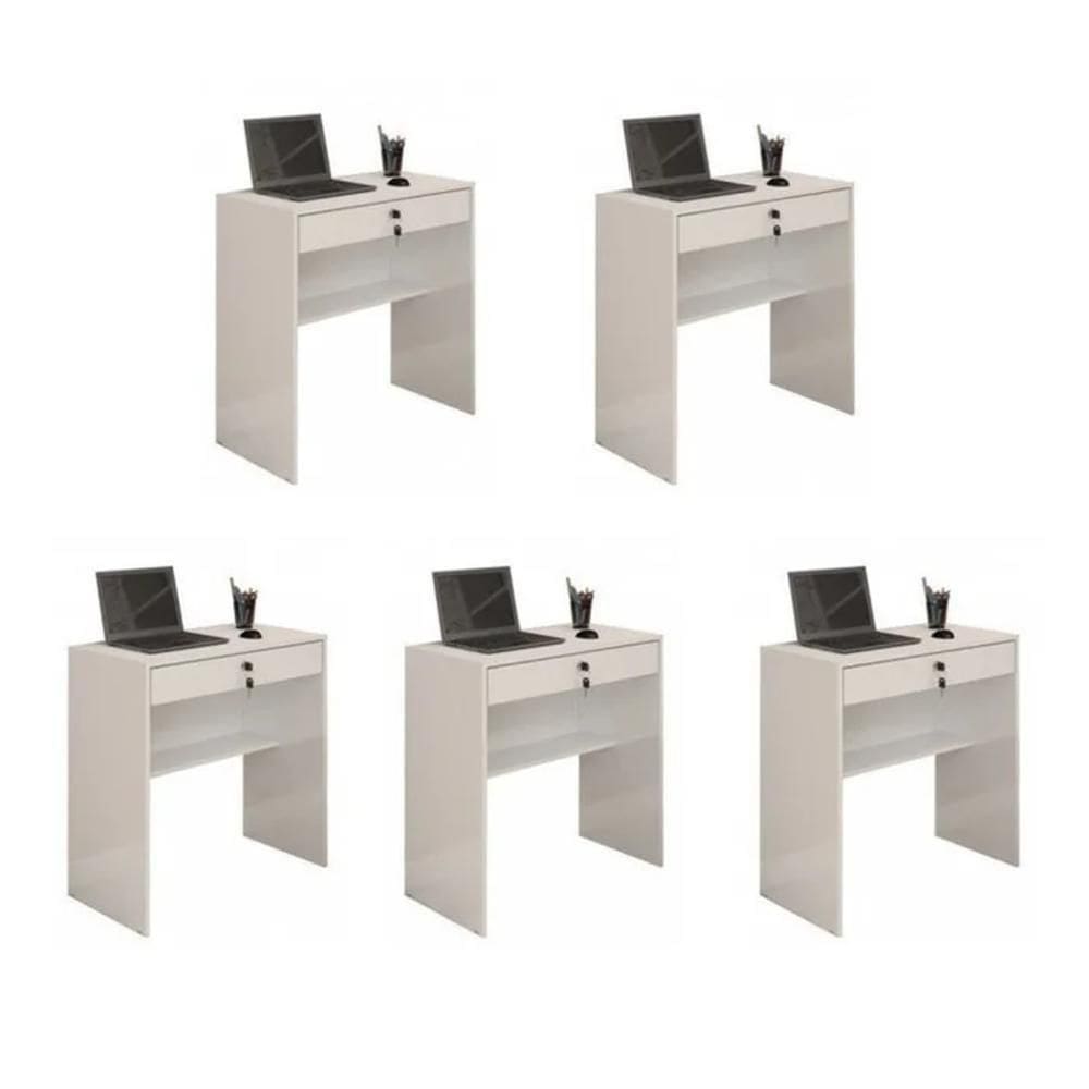 Kit 5 Escrivaninha Andorinha Jcm Movelaria Branco