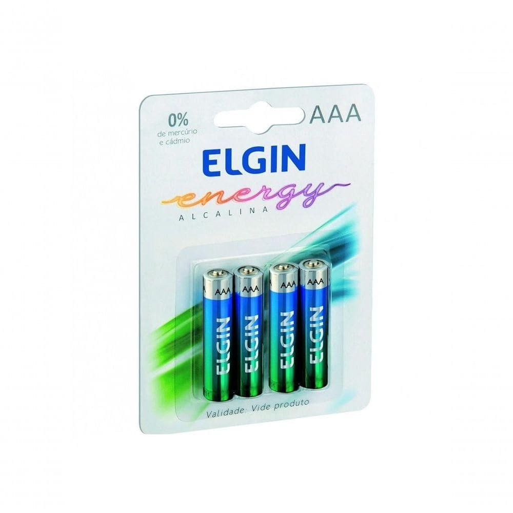 Pilha Alcalina Elgin Aaa 1.5v Blister Com 4 Unidades
