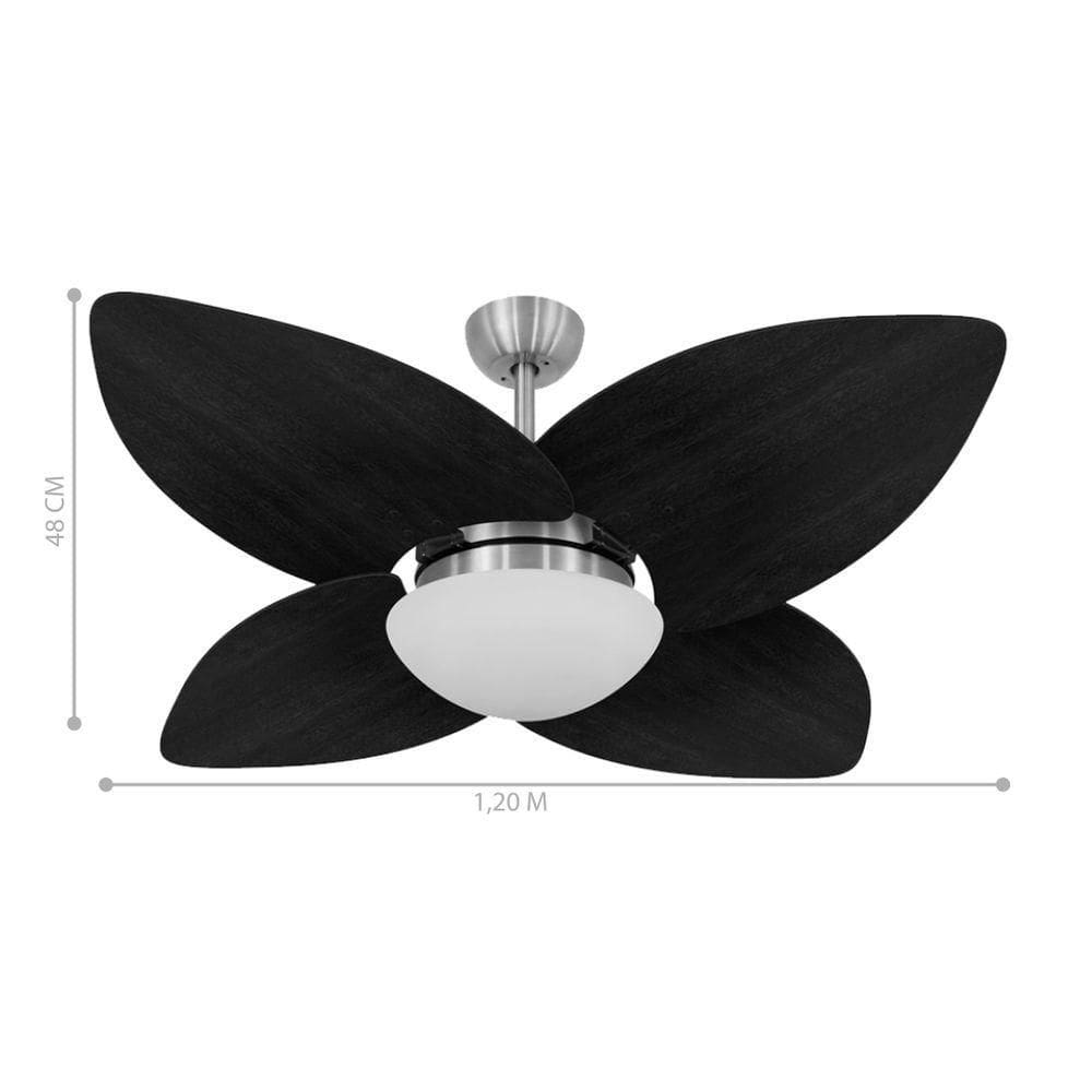 Ventilador De Teto Kovalski Dourado 4 Pás Tabaco 220V