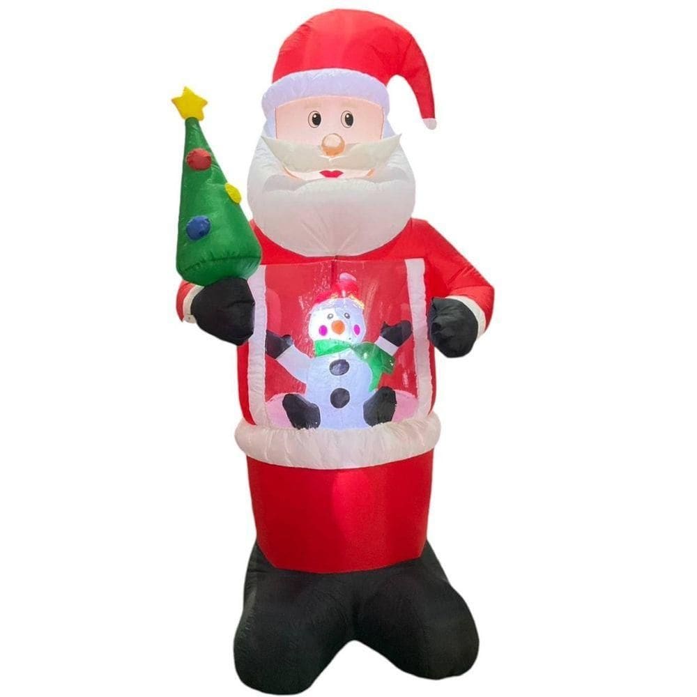 Papai Noel Inflavel Arvore Natal Boneco Neve Luzes Decoraçao Natalino Loja Shopping Comercio Vitrine Festa Evento