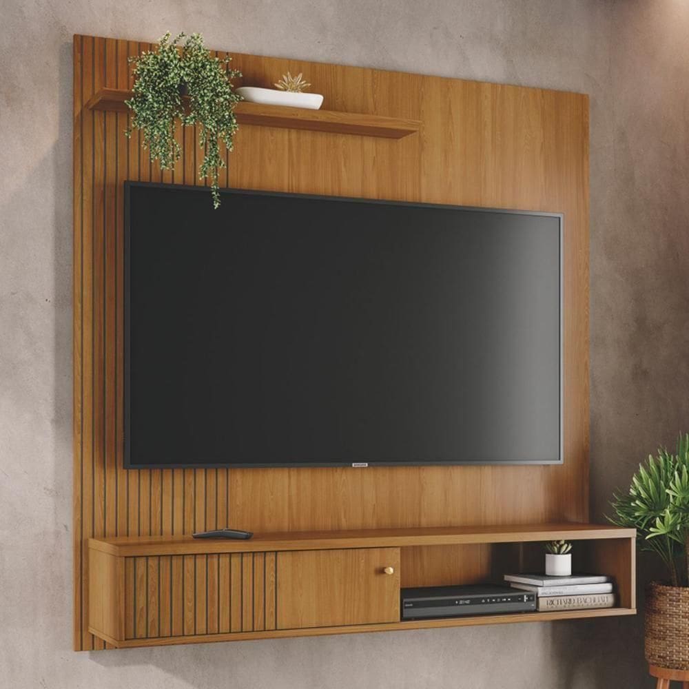 Kit Bancada Suspensa E Mesa Centro Turim Cumaru Opala