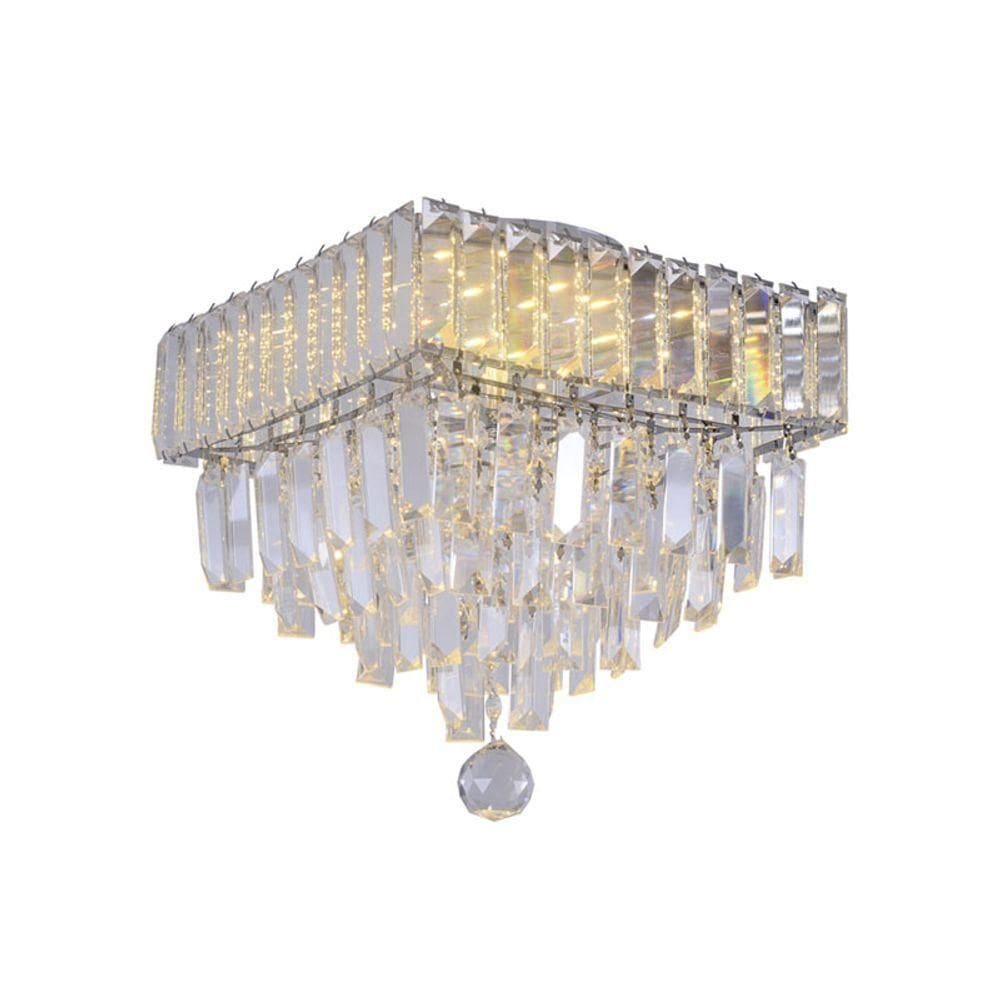 Lustre Taschibra Dueto 300 Quadrado Transparente G9 Bivolt
