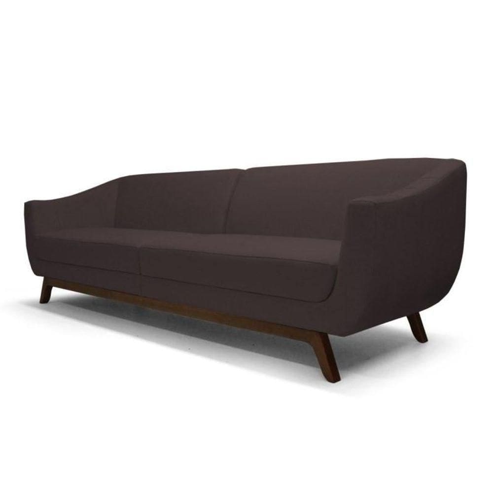 Sofá Atenas 3 Lugares 230cm C34 Marrom - Domi
