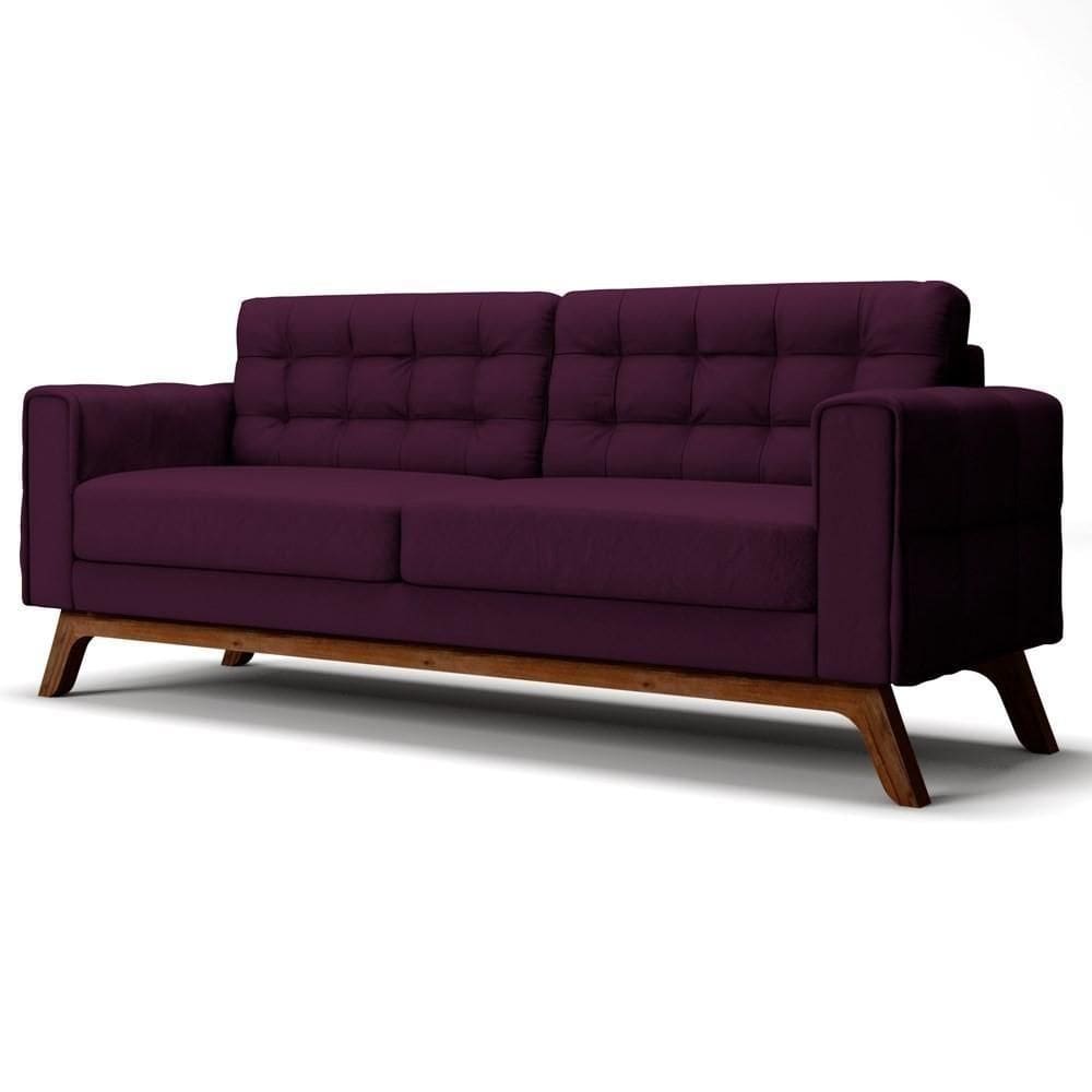 Sofá 150 Cm 2 Lugares Sandero C-292 Veludo Uva - Domi