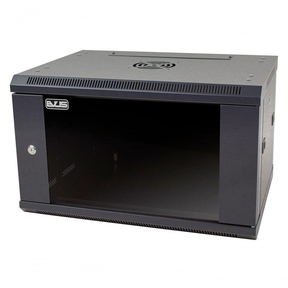 Rack Mini 19” Evus Ev-dw6406 6u X 600 X 450mm De Parede Preto