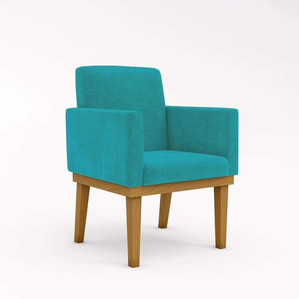 Cadeira Com Base Reforçada Para Apartamento Sala ? Quarto Azul Turquesa