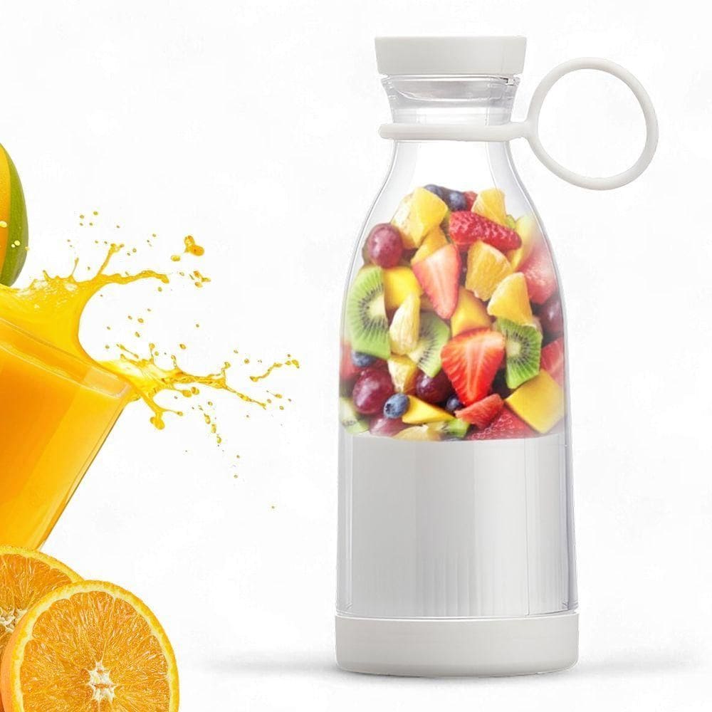 Mini Liquidificador Usb Portátil Recarregável Fresh Juice 380ml Com 6 Lâminas Aço Inox - Branco
