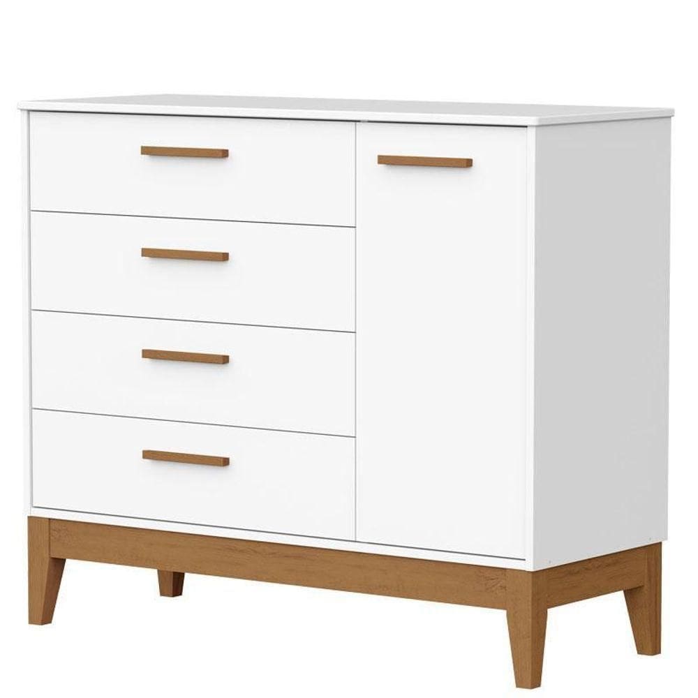 Cômoda Sapateira Infantil Flip Branco Acetinado - Reller