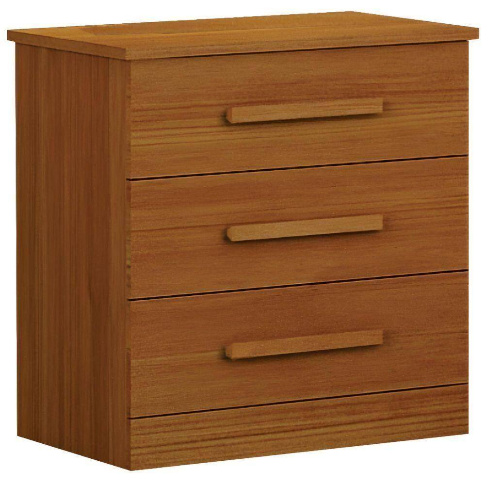 Mesa De Cabeceira Rubi Cinamomo 3 Gavetas Leifer Móveis