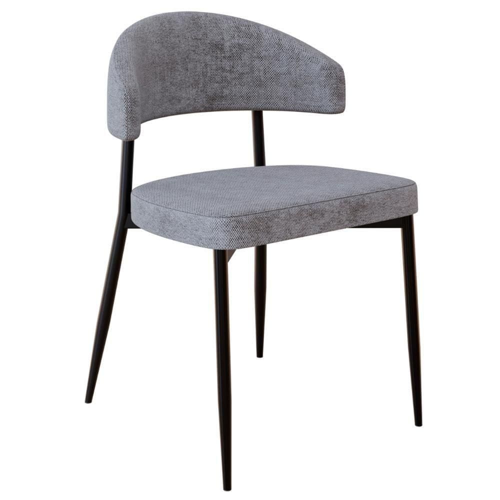 Cadeira De Jantar Estofada Fixa Chloe M25 Linho Lautrec Cinza - Mpozenato