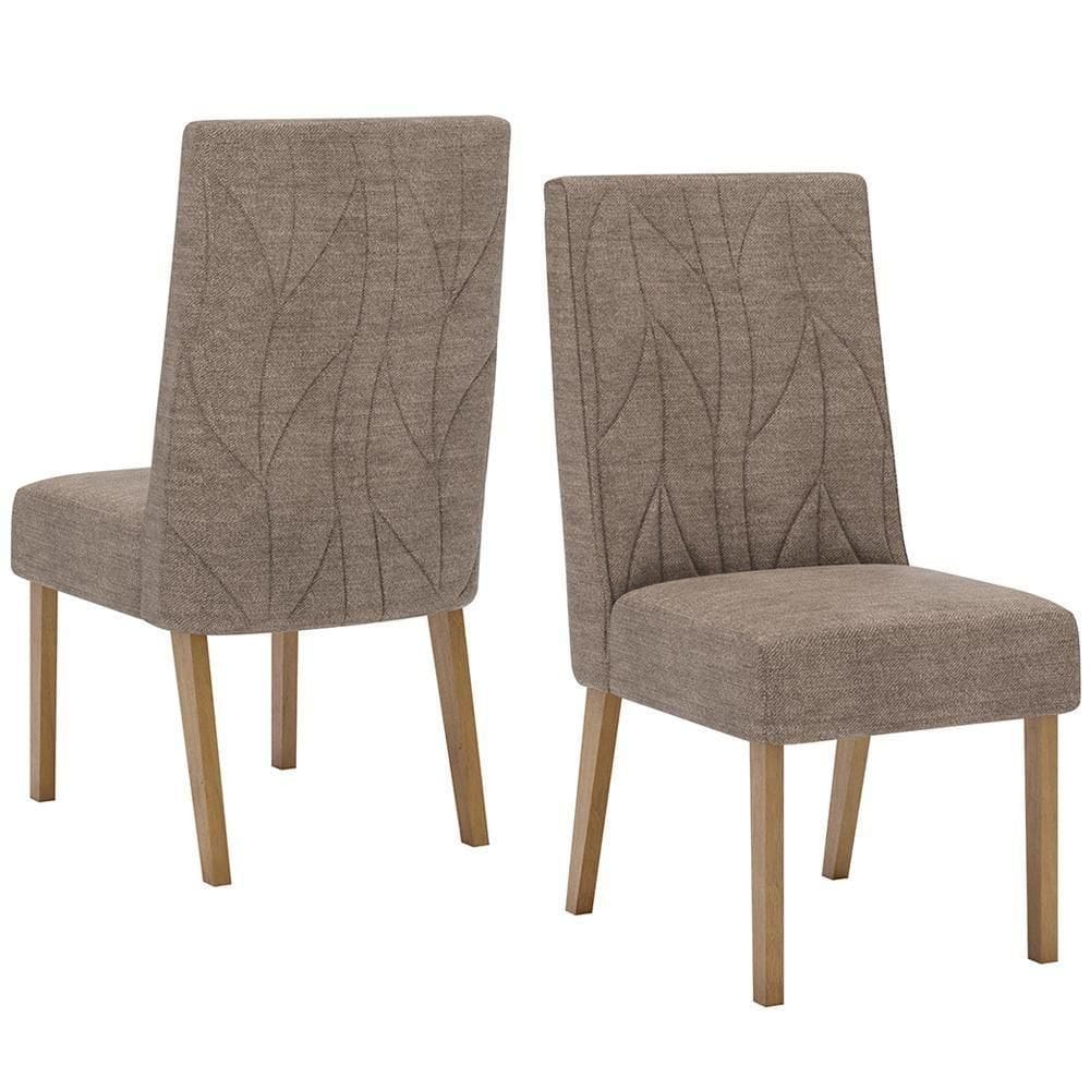 Kit 2 Cadeiras Sala De Jantar Eloa Suede Cacao Henn Suede Cacao