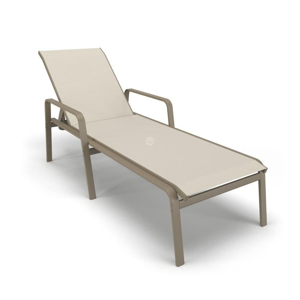 Espreguiçadeira Piscina Praia Alumínio Fendi Tela Bege