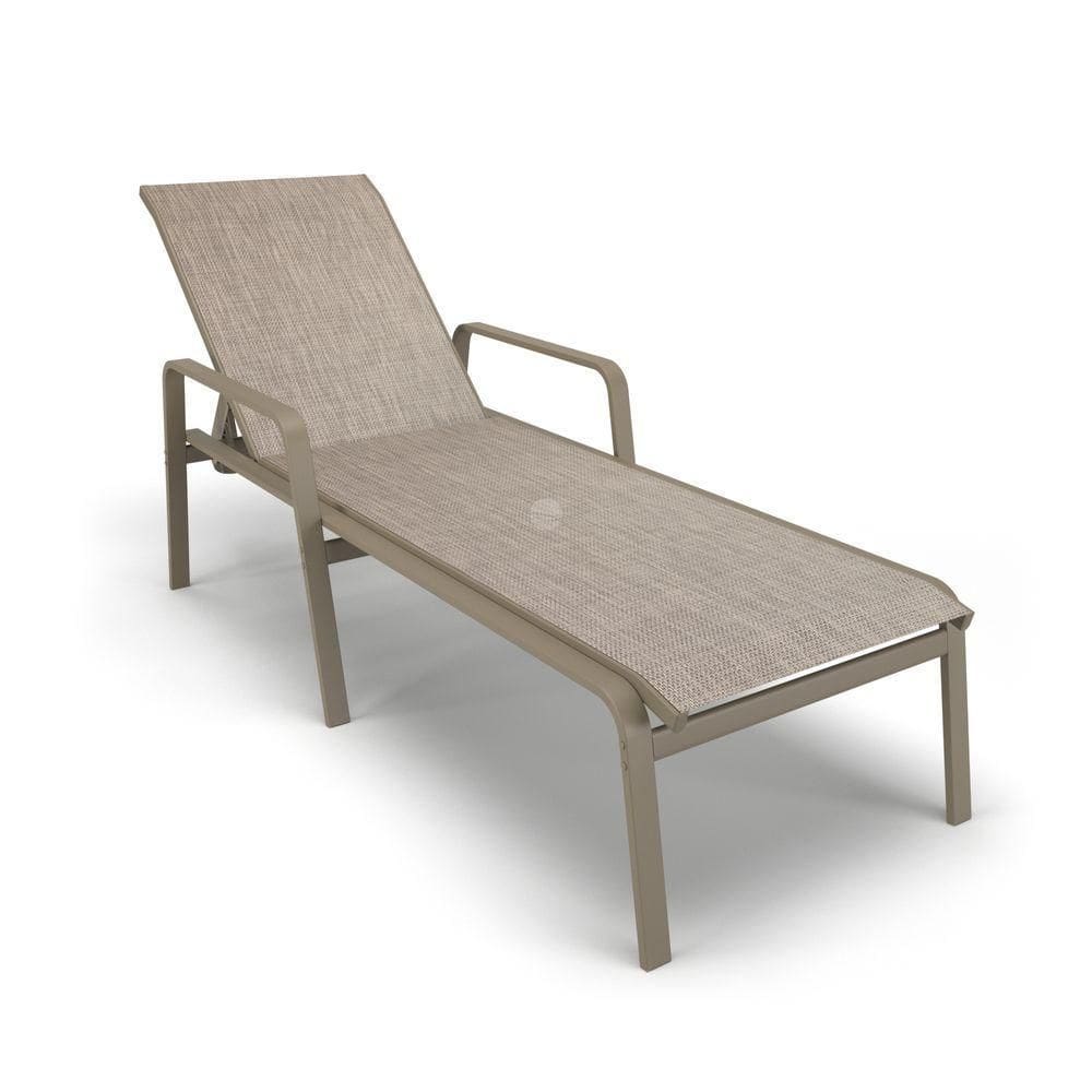 Espreguiçadeira Piscina Praia Alumínio Fendi Tela Mocca