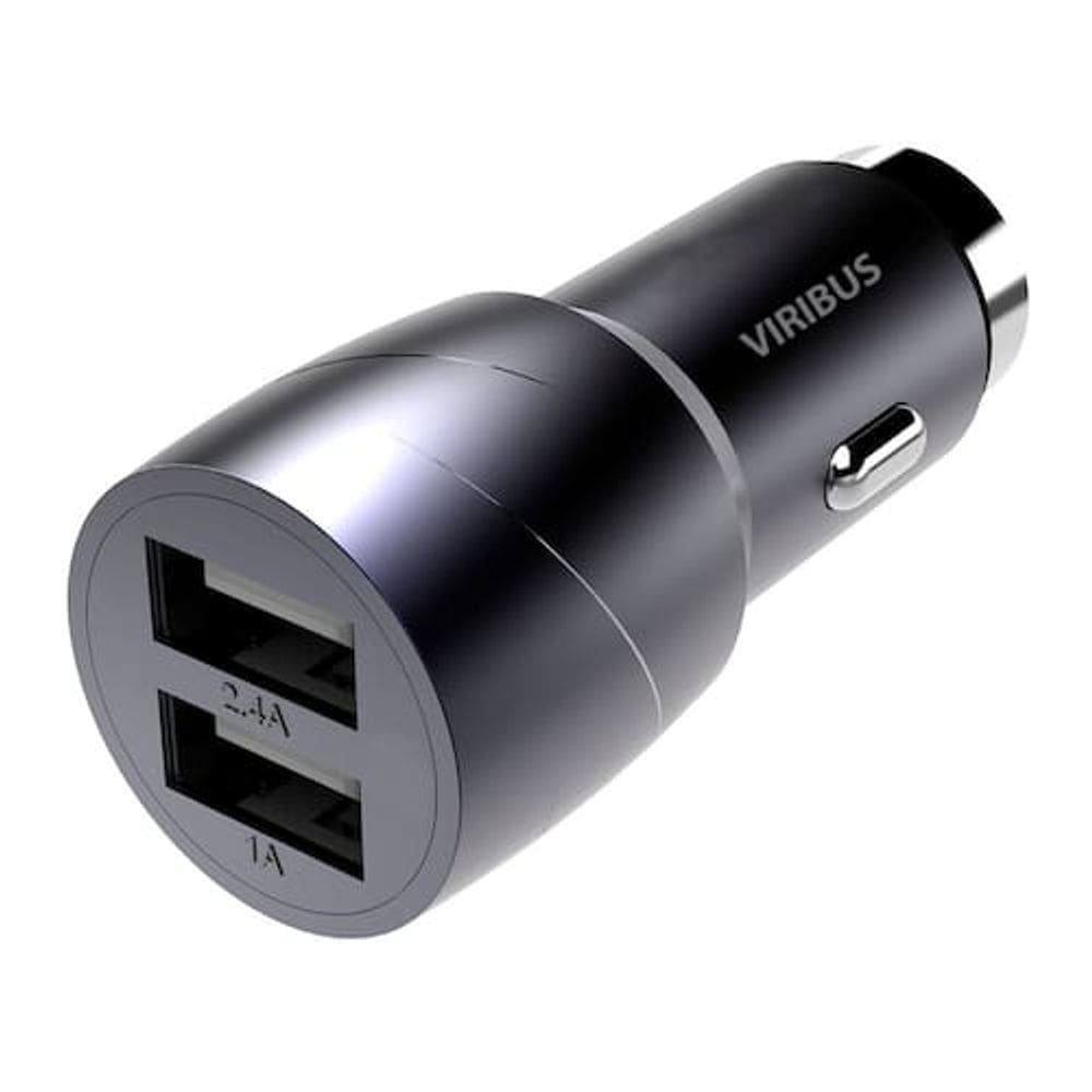Carregador Veicular Rápido Com 02 Entradas Usb 2.4A Viribus