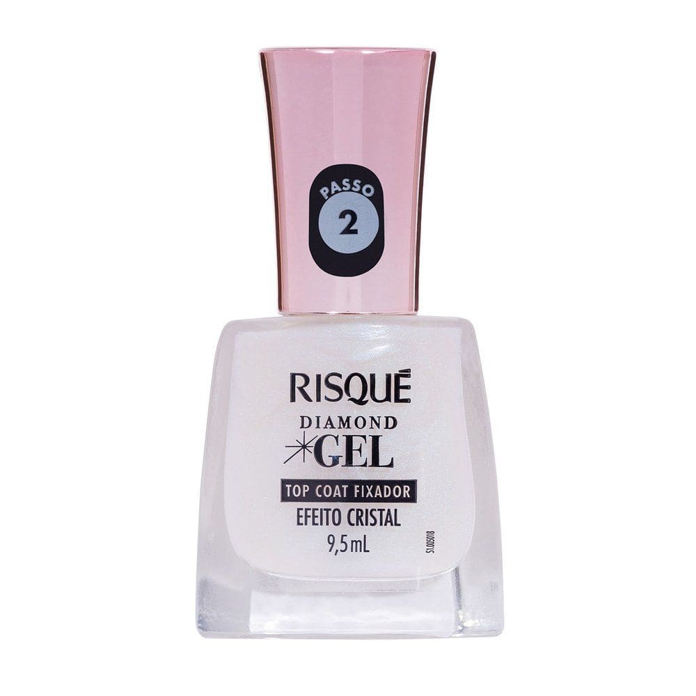 Esmalte Risqué Diamond Gel Top Coat Fixador Efeito Cristal 9,5ml