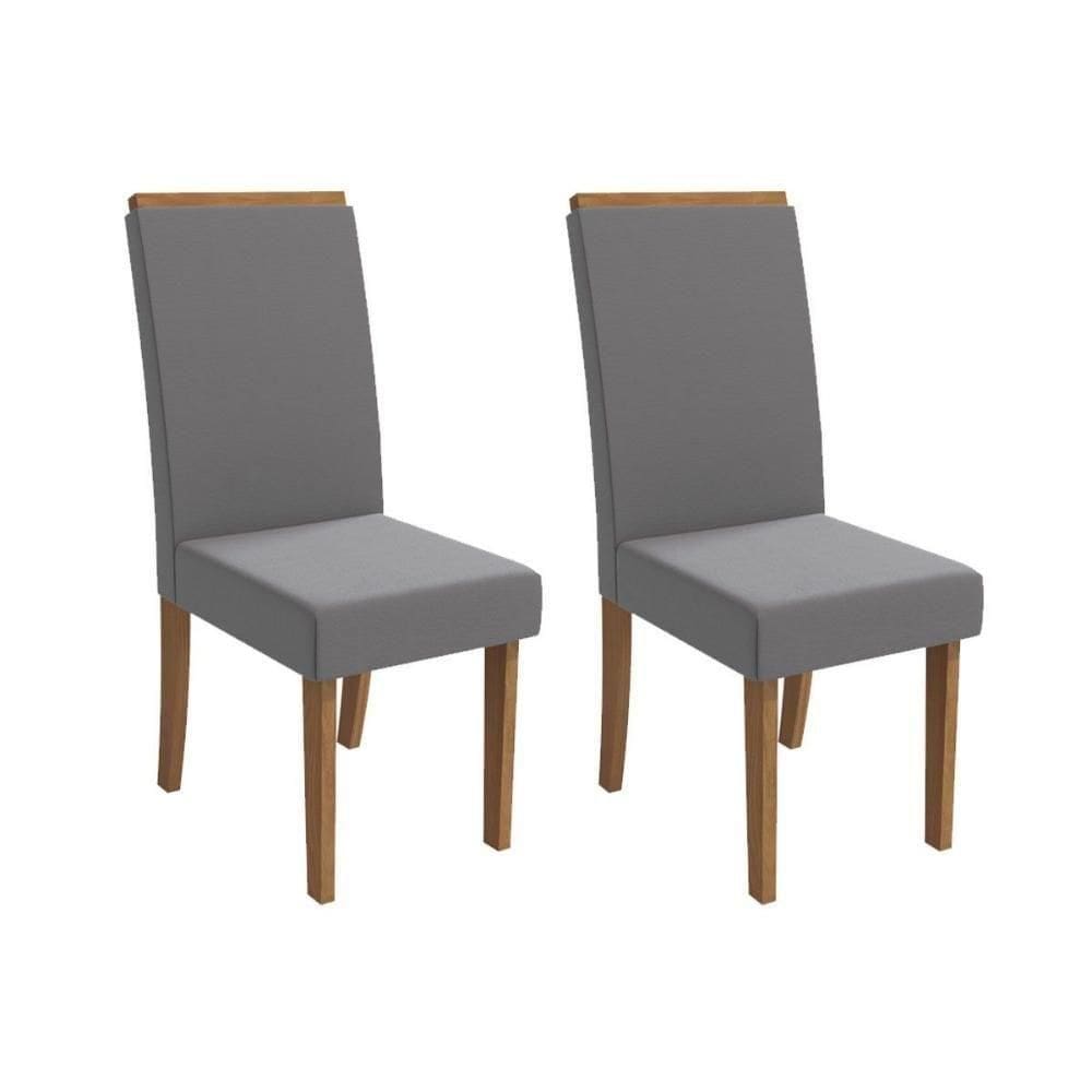 Cadeira Sala De Jantar íris 2cad142 Madeirado Kit 2 Un Canela/suede Cinza - Kappesberg