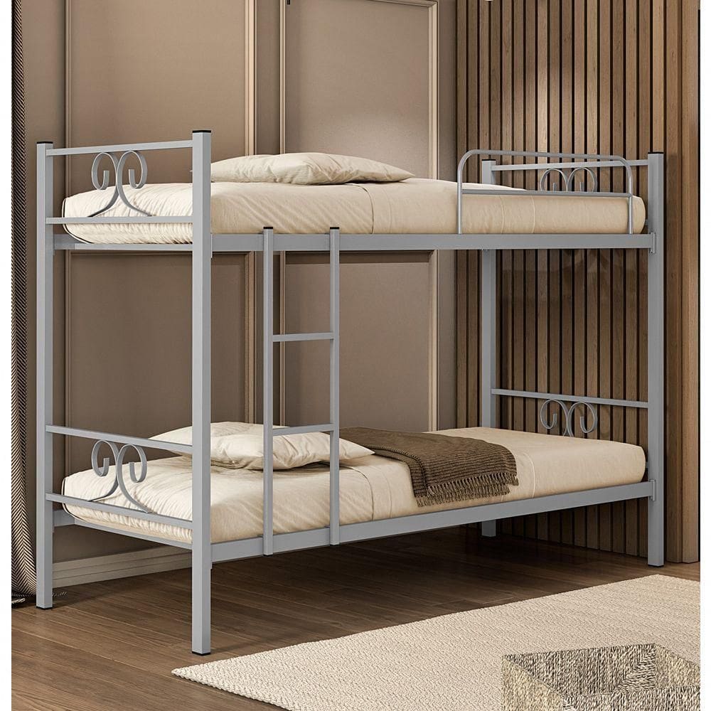 Beliche Tubolar Em Aço Domus Reforçada Para Pousadas, Alojamentos Cinza