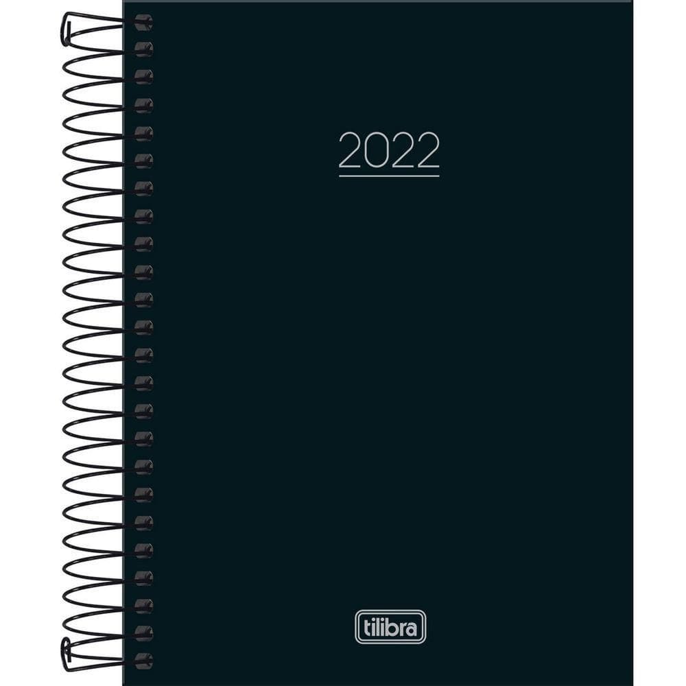 Agenda Capa Dura Espiral Diária - M4 - 11,7x16,4 Cm - Pepper 2022 - Tilibra - Preto