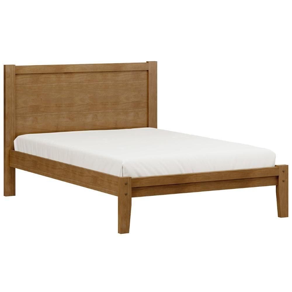 Cama Casal Colchão 140cm Pé Madeira Maciça Solvi Freijó F07 - Mpozenato