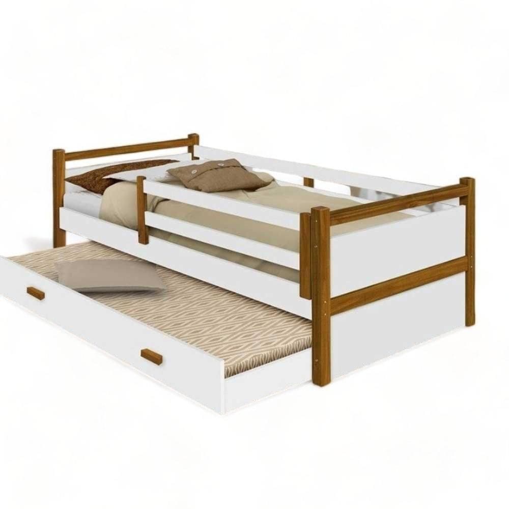 Cama Bianca Branca E Mel Com Auxiliar E 02 Colchões