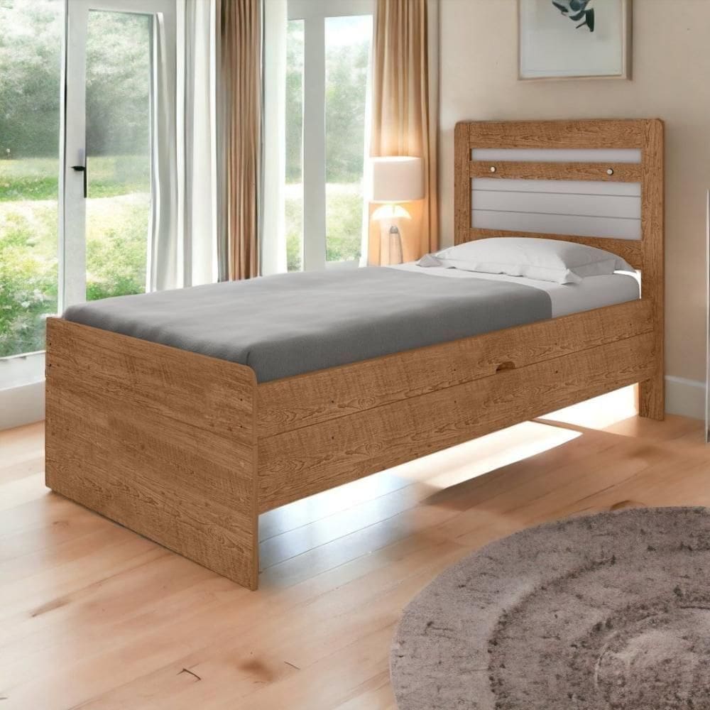 Cama Baú Larissa Solteiro E Off White Framar