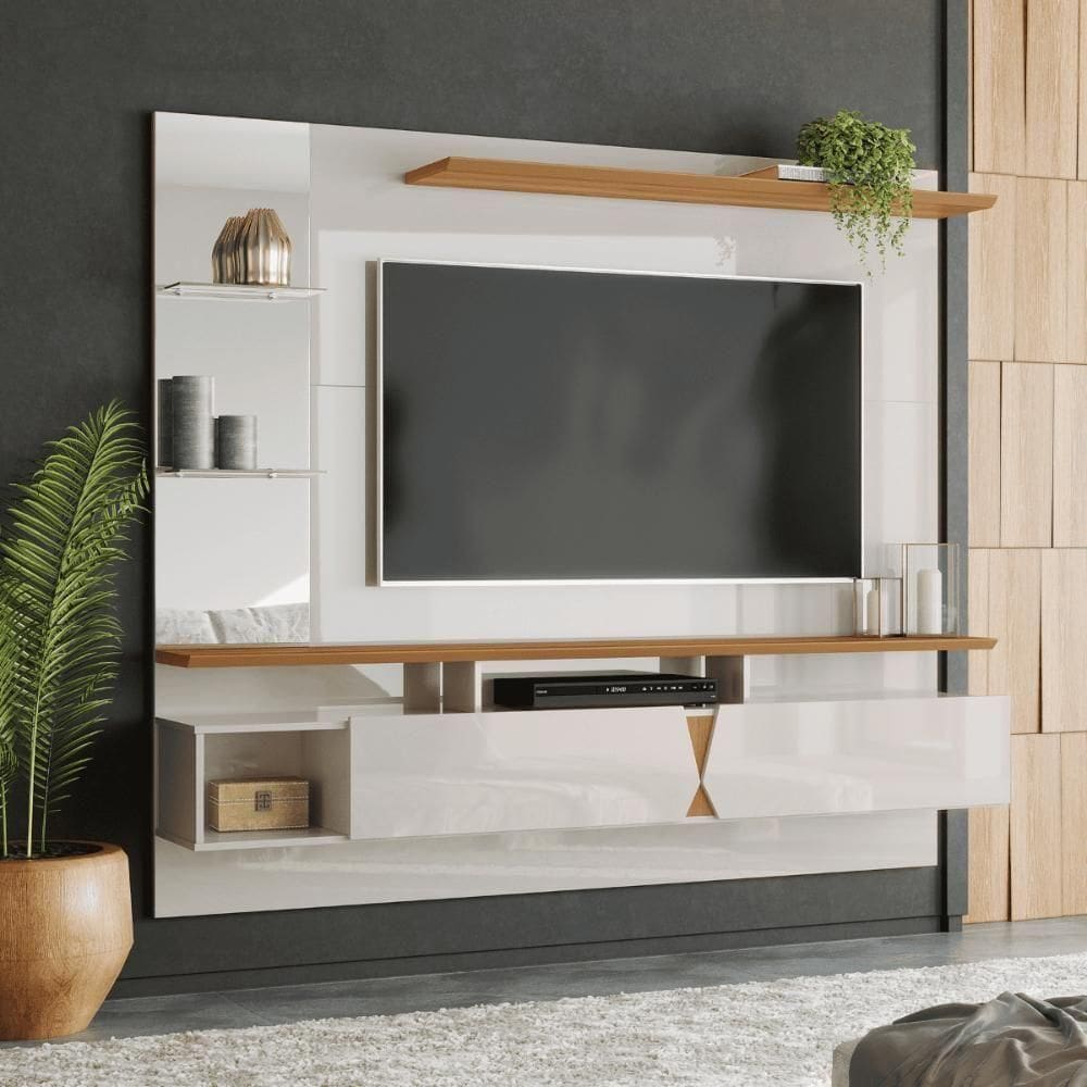 Painel Tv Lituania Off White New-damasco