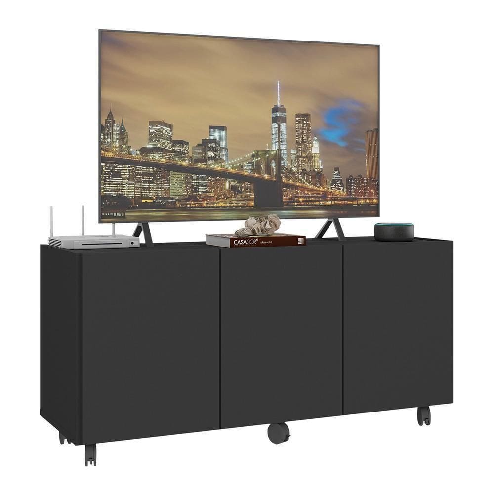 Rack Para Até 32 Polegadas E Rodízios Mp1065 Preto Preto
