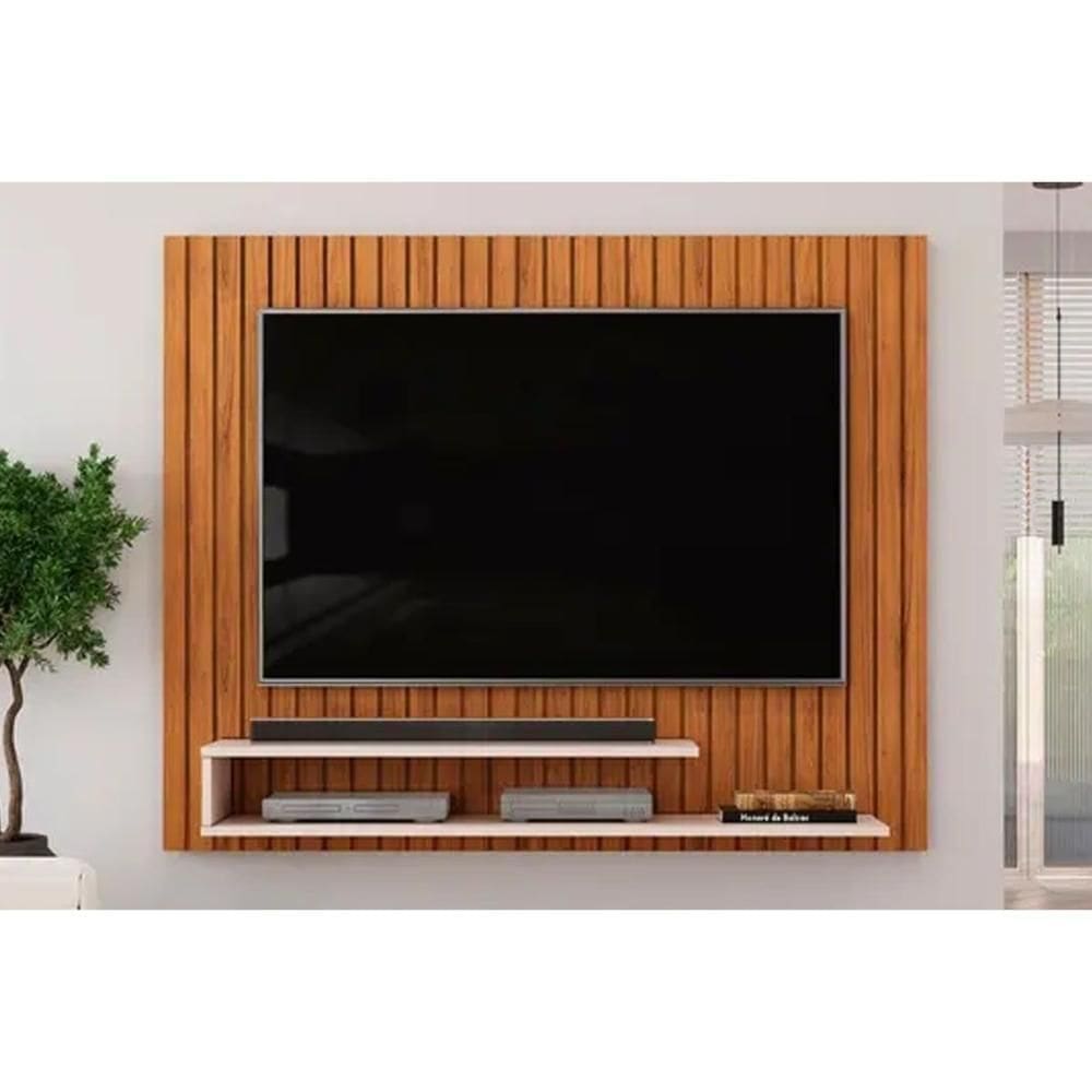 Painel Home P/ Tv Até 55 Pol Ripe 134x108cm Freijo/off White - Dj Móveis