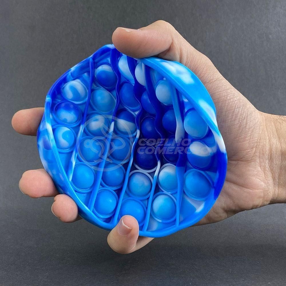Pop It Tie Dye Circular Bolha Sensorial Azul