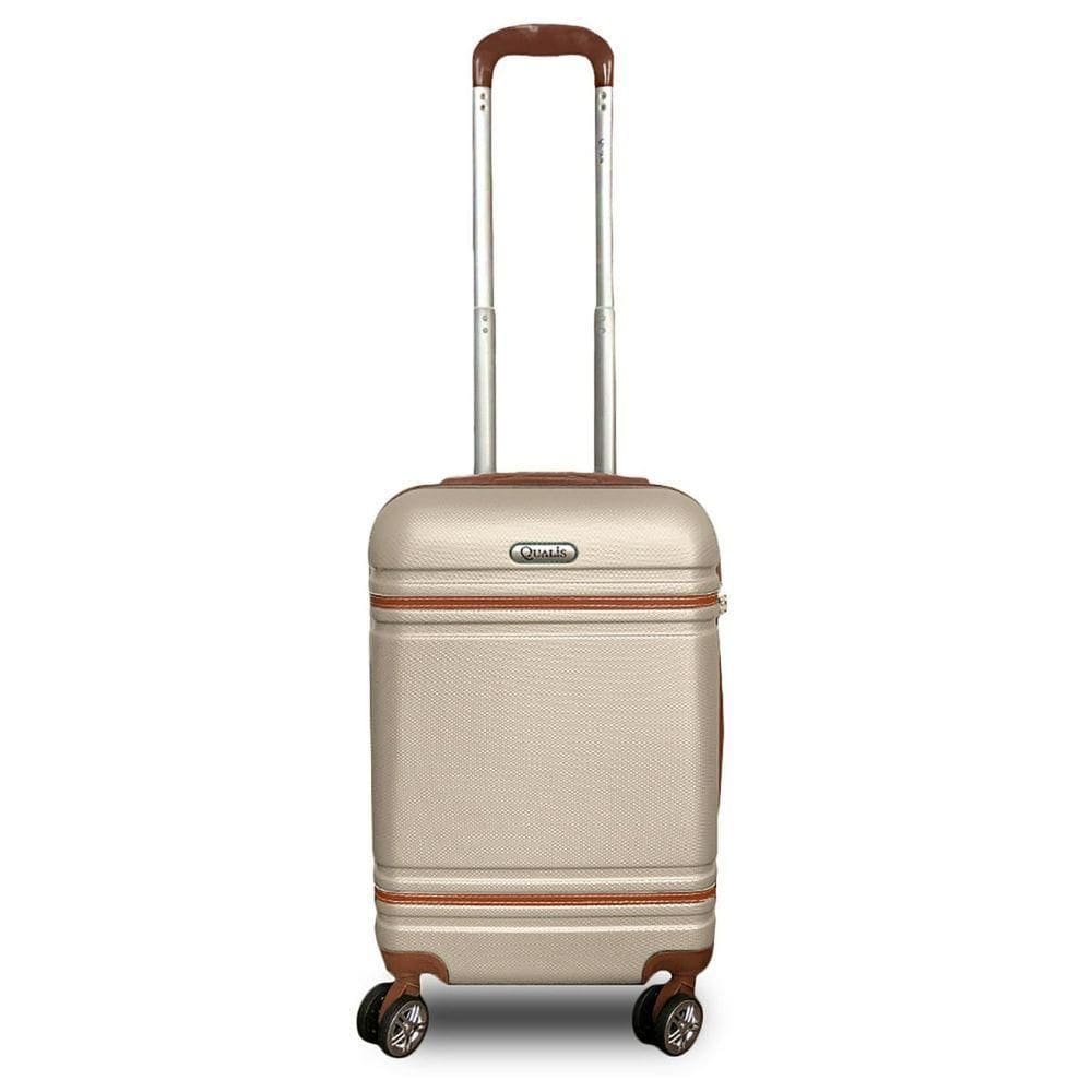 Mala De Viagem De Bordo P- 10kg Em Abs Com Rodinhas 360º Removíveis E Leve - Padrão Anac - Qualis Champanhe Mb001