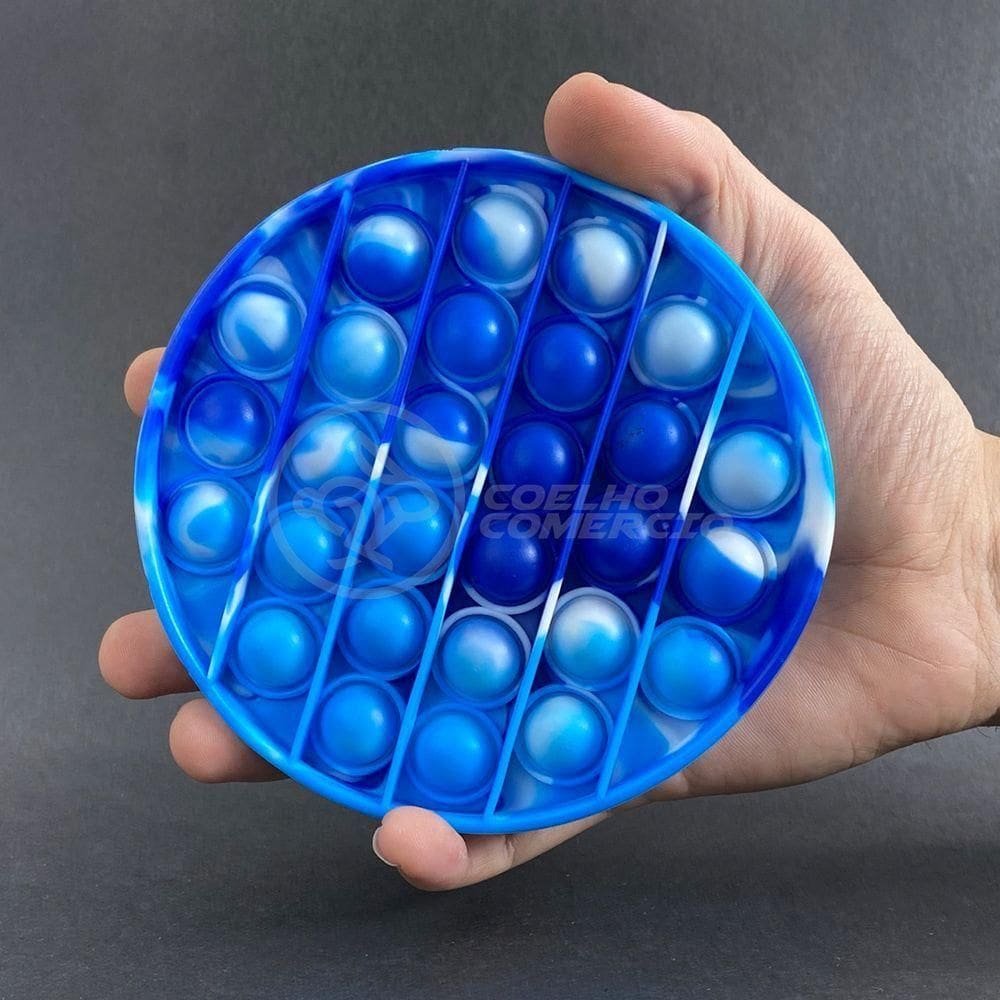 Pop It Tie Dye Circular Bolha Sensorial Azul