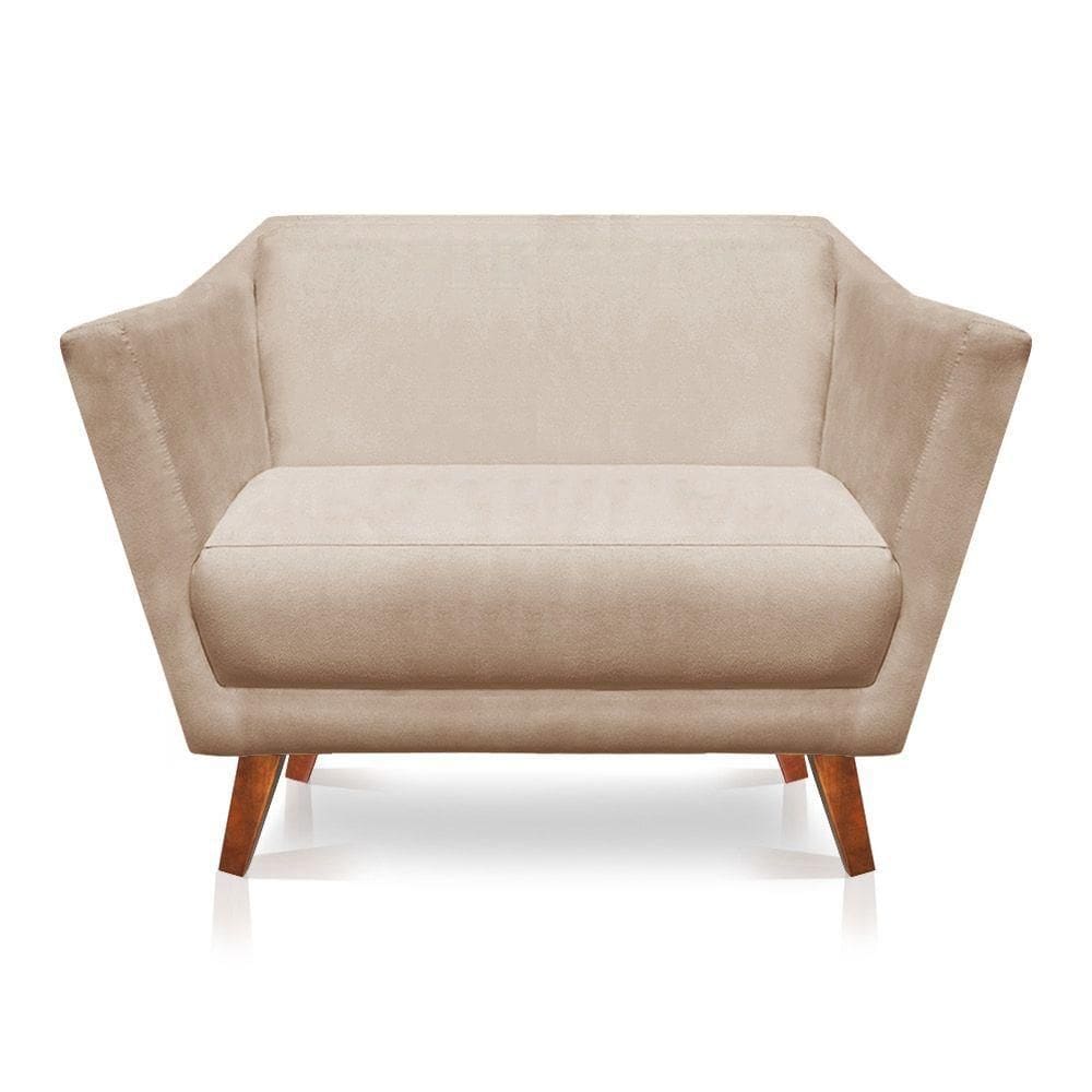 Namoradeira Lorena Suede Pés Castanho Bege