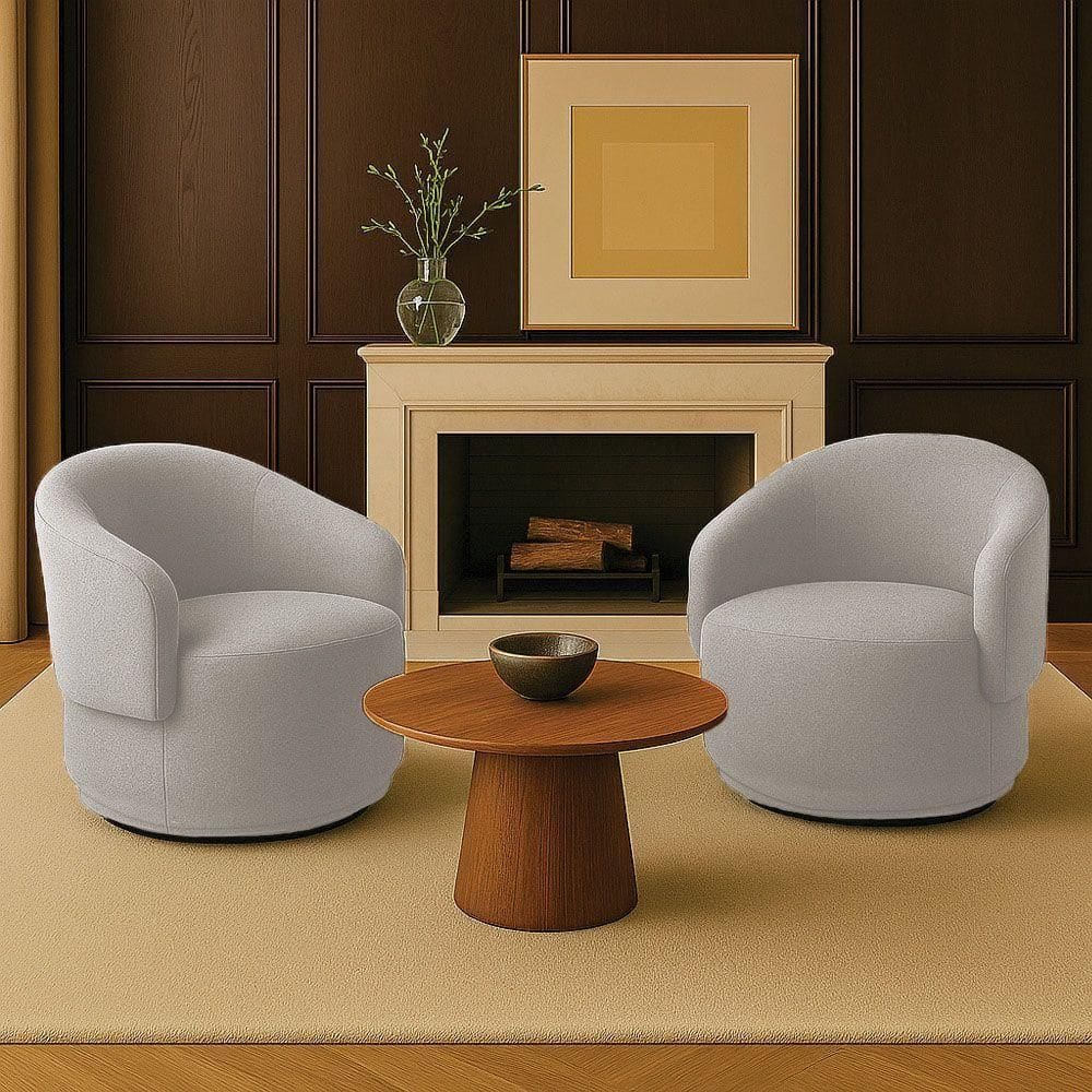 Poltrona Decorativa Orgânica Kit 2 Névoa Bouclê E03 - D`rossi Cinza Claro