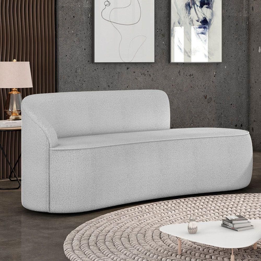 Sofá 2 Lugares Orgânico 160cm Morgan Bouclê Cinza